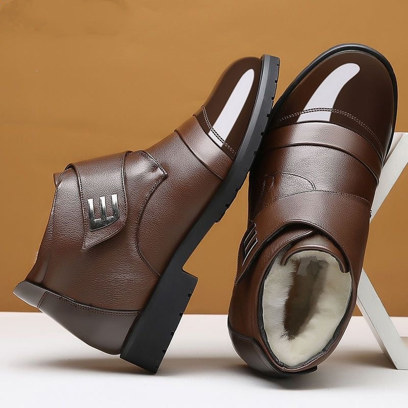 🏆【38-44】🔥Botas de invierno de algodón con forro polar, calzado informal de estilo británico