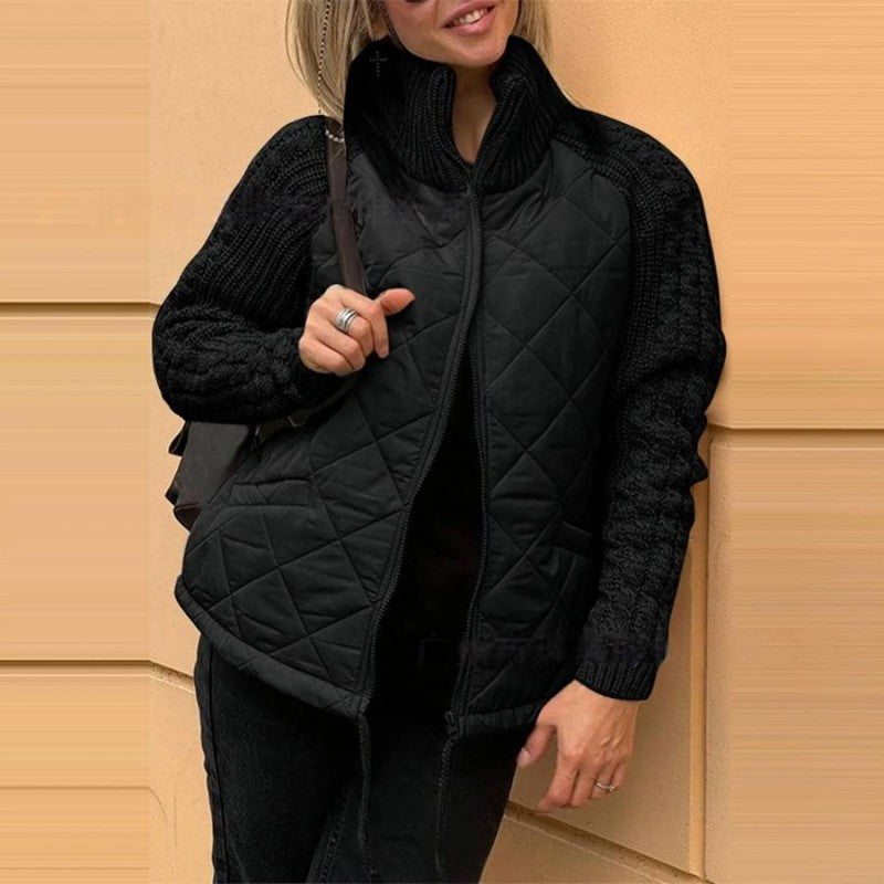 🔥【Último día 50% de descuento】🔥Chaqueta de punto de patchwork para mujer, cálida y acogedora para el invierno.