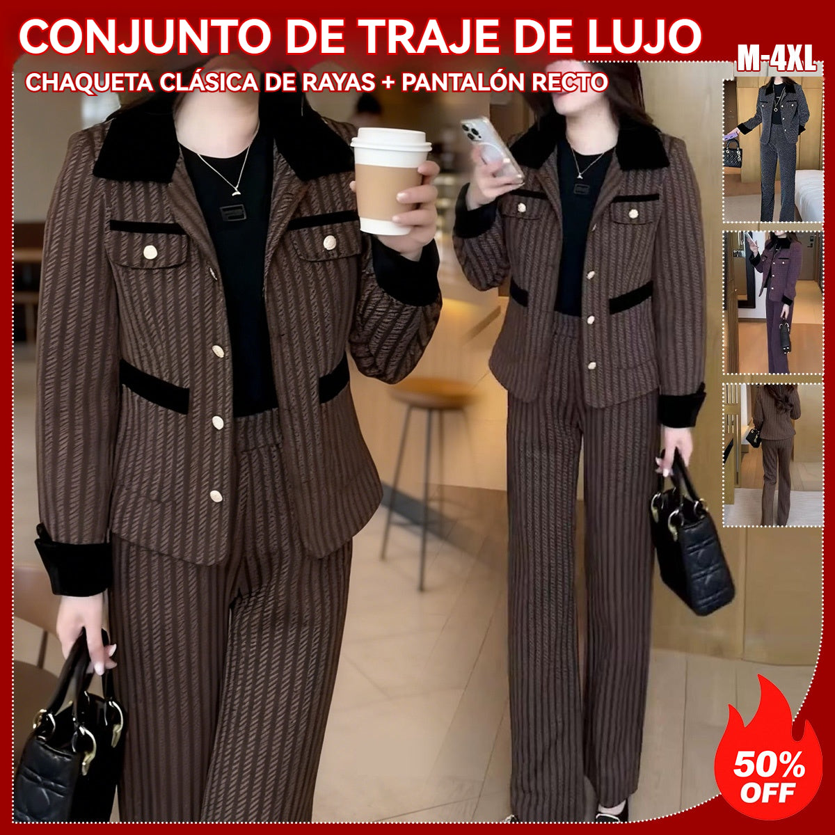 🔥【Chaqueta + Pantalones】☃️Traje de mujer moderno, diseño de pantalón ancho, excelente efecto modelador, conjunto dos en uno.