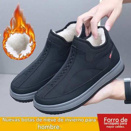 🔥Botas de nieve de invierno para hombre nuevas, con forro de terciopelo y cálidas